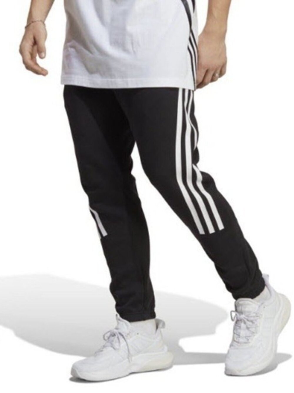 Adidas Men Future Icon 3-Stripe Knit Pants Black Run Jogger Casual XL IC8254